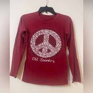 Women’s Long Sleeve Tee - Maroon OU Sooners
